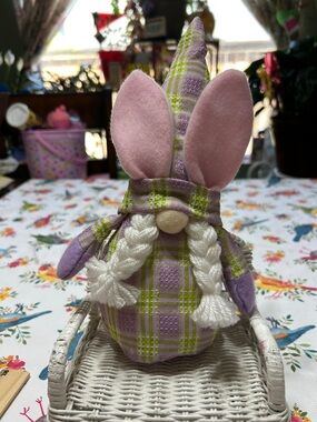Sweetish Handmade Material & Felt Bunny Faceless Gnome